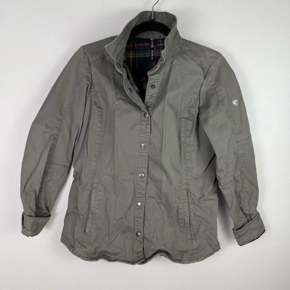 Kuhl Generatr Jacket Womens Small Olive Green Flannel Lined Utility Outdoor - Picture 2 of 9
